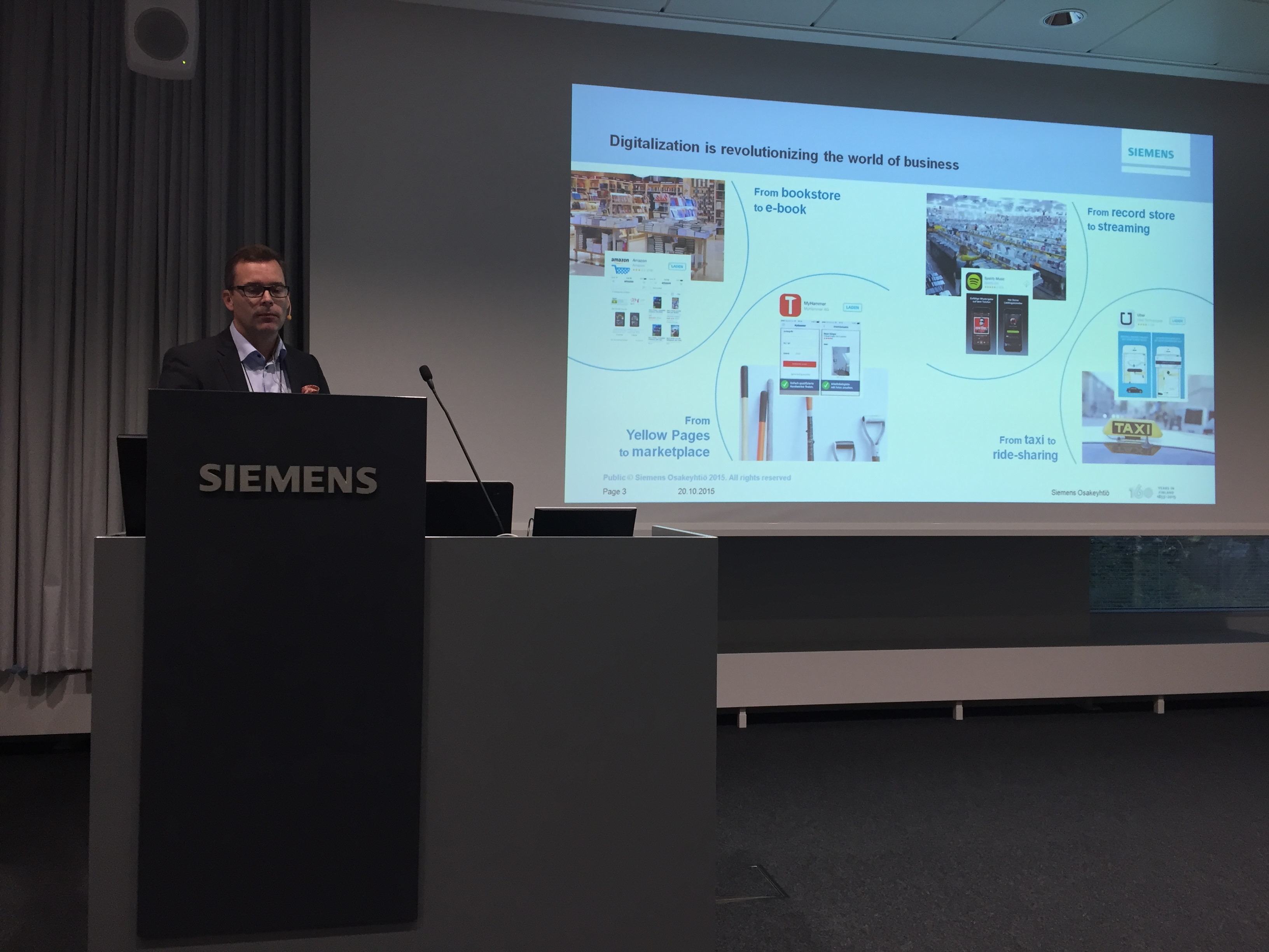 Janne Öhman, Siemens Osakeyhtiö speaking about Industry 4.0